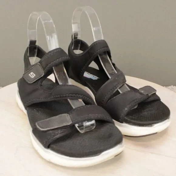 Skechers Sandals Womens 8 Black Arch Fit Adjustable Straps Comfort - Picture 2 of 9